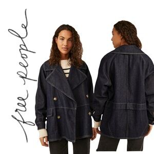 Free People Navy Pea Coat